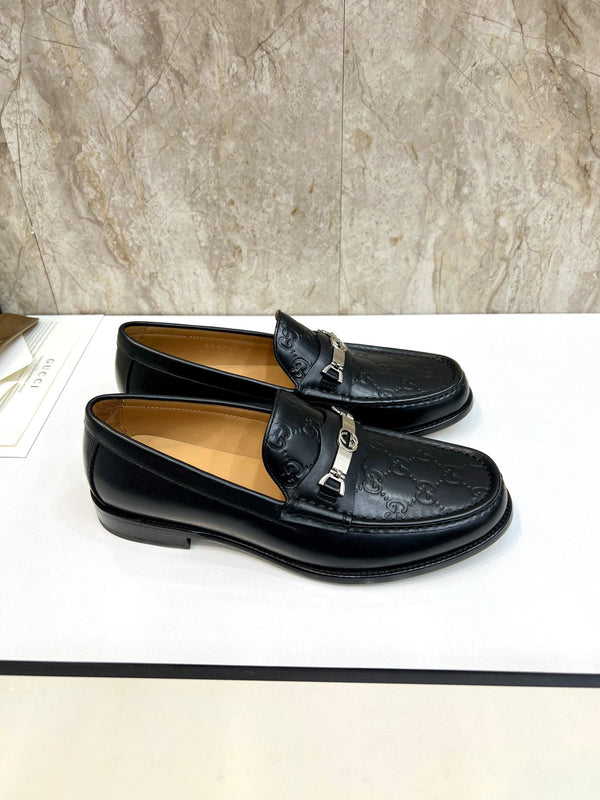 GG Men's Loafer Black Water-Dyed Cowhide 522520