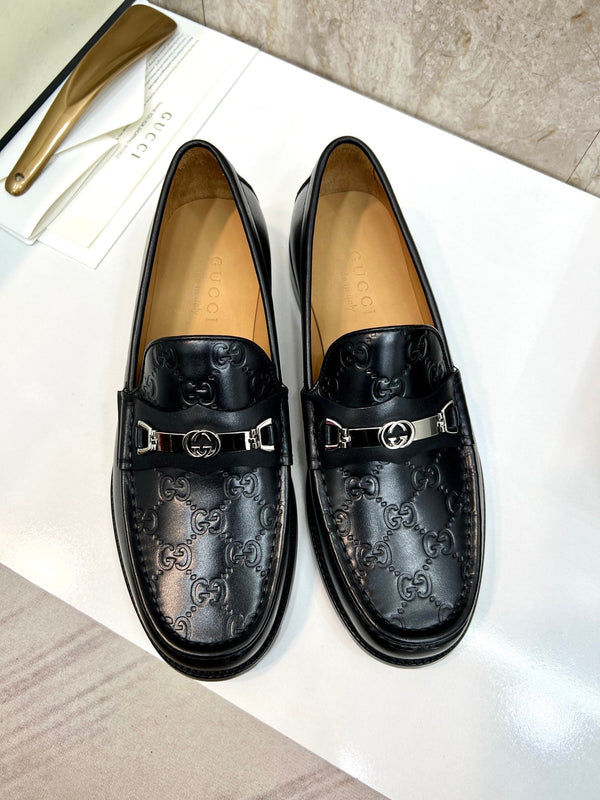 GG Men's Loafer Black Water-Dyed Cowhide 522520