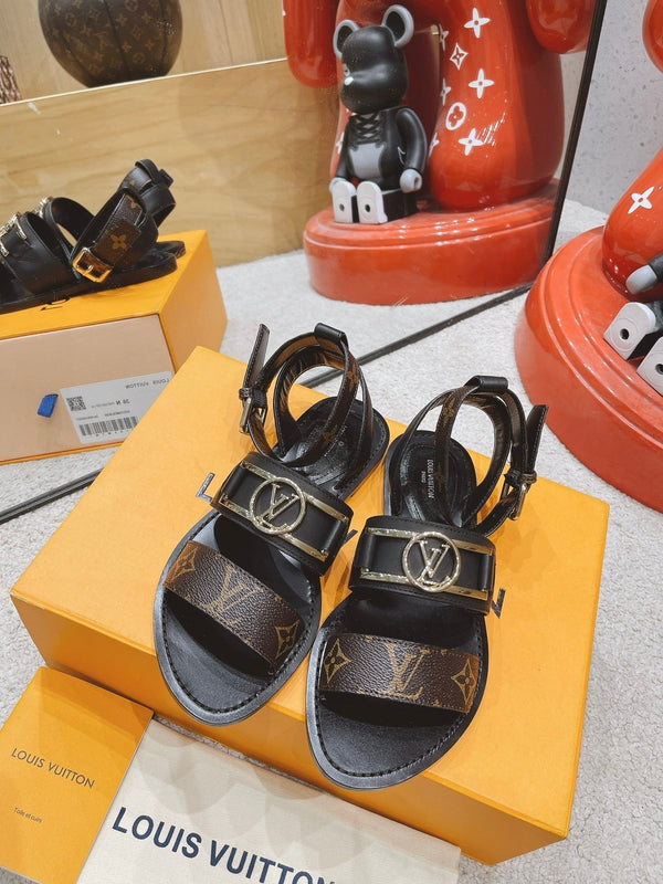 LV Academy Flat Sandal Brown Black Cowhide