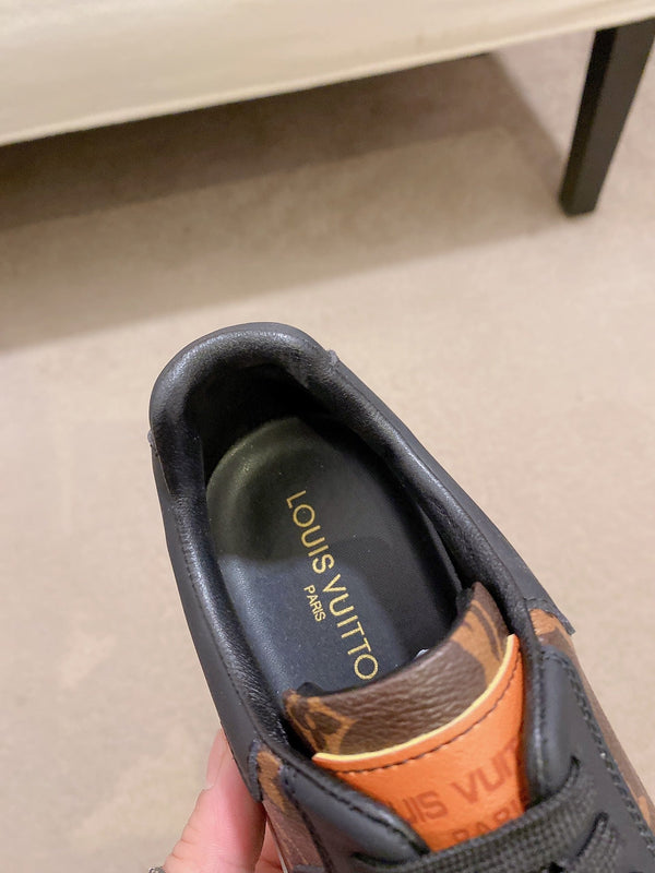 LV TRAINER IN BLACK MIX CHOCOLATE BROWN CALFSKIN