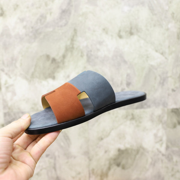 HM IZMIR SANDAL STONE AND RUSSET SUEDE