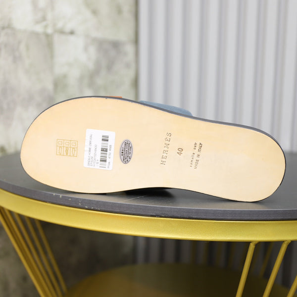 HM IZMIR SANDAL STONE AND RUSSET SUEDE