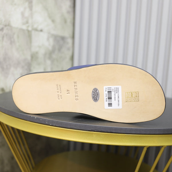 HM IZMIR SANDAL TANGERINE AND PALE GRAY CALFSKIN