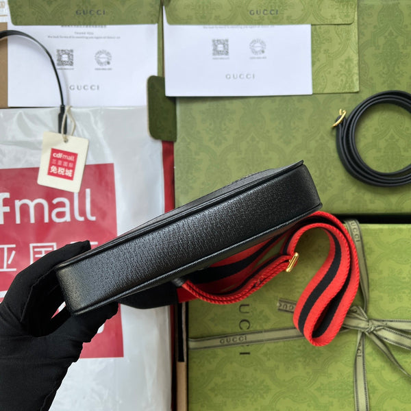 BORSA A MANO PICCOLA JACKIE 1961 19 IN DENIM NERO GIALLO E BORDI IN PELLE DI VITELLO NERA, FERRAMENTA ORO