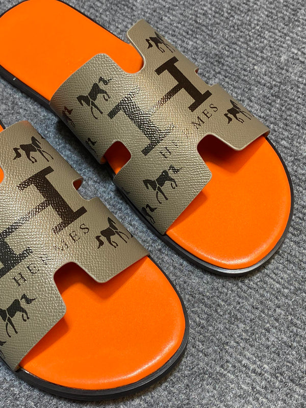 HM IZMIR SANDAL MOSS AND TIGER CALFSKIN WITH ICON