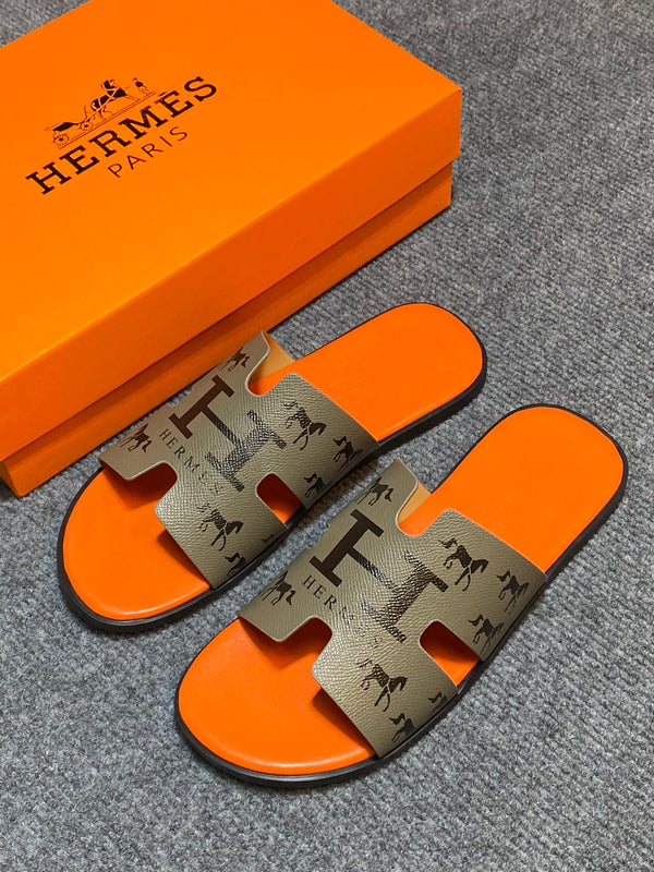 HM IZMIR SANDAL MOSS AND TIGER CALFSKIN WITH ICON