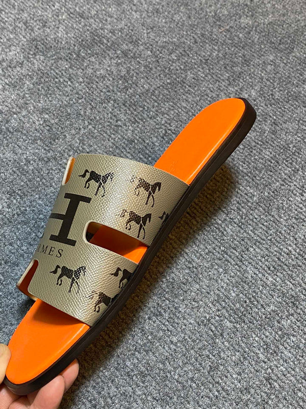 HM IZMIR SANDAL MOSS AND TIGER CALFSKIN WITH ICON