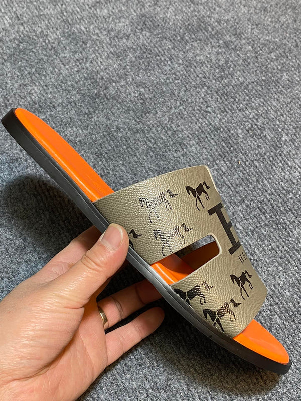 HM IZMIR SANDAL MOSS AND TIGER CALFSKIN WITH ICON