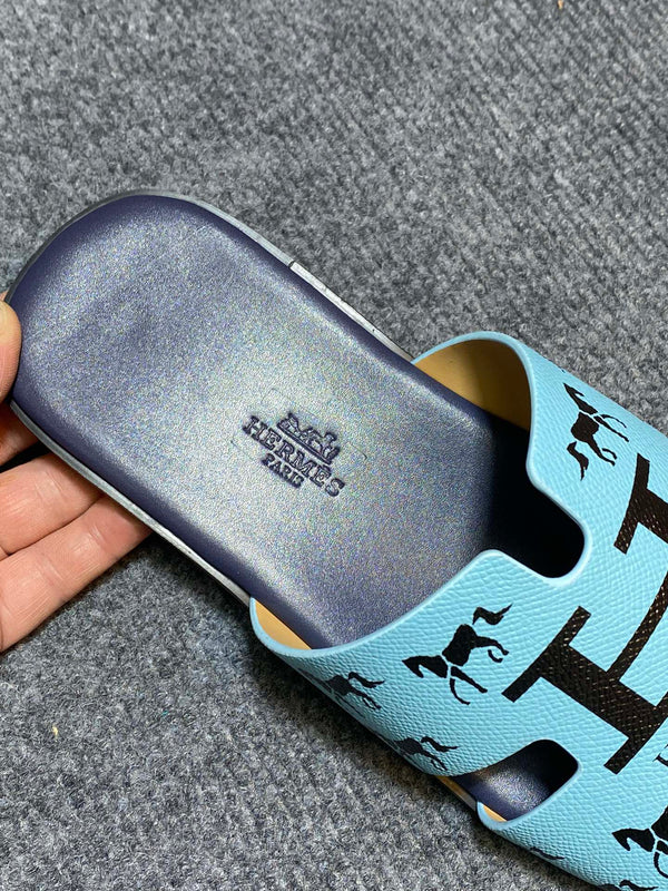 HM IZMIR SANDAL INDIGO AND SKY CALFSKIN WITH ICON