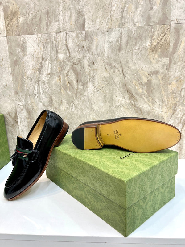 GG Men's Tassel Loafer Black Patent Leather 548745