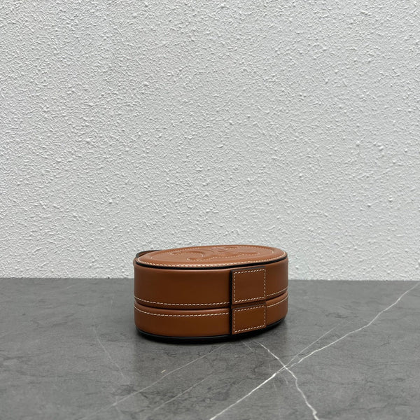 Celine Oval Minaudière Cuir Triomphe Brown Calfskin