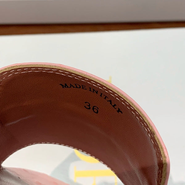 Sandali Summer Charms Mule Rosa Struzzo Marrone Pelle di Agnello