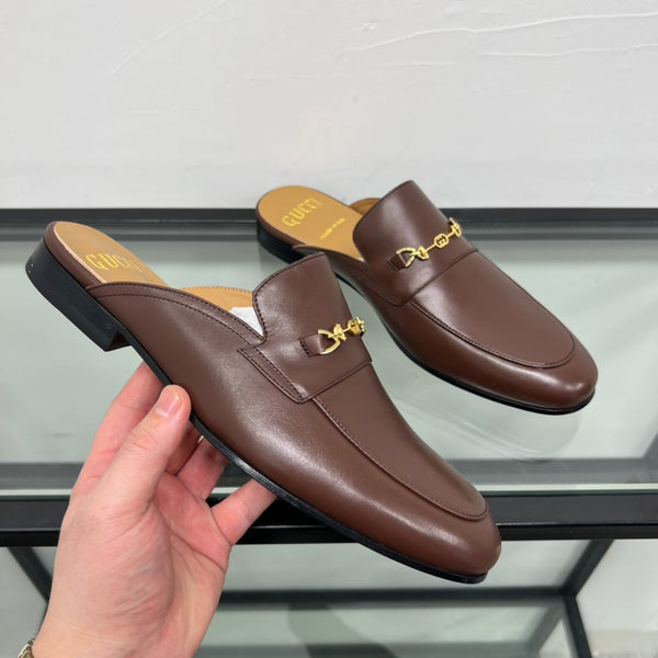 GG Men's Mule Brown Premium Calfskin 559040
