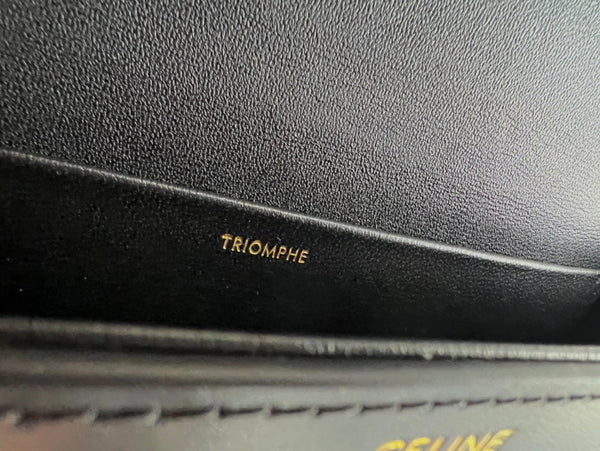 BORSA CON TRACOLLA A CATENA IN PELLE DI BUCCINO NERA TRIPHOME 20