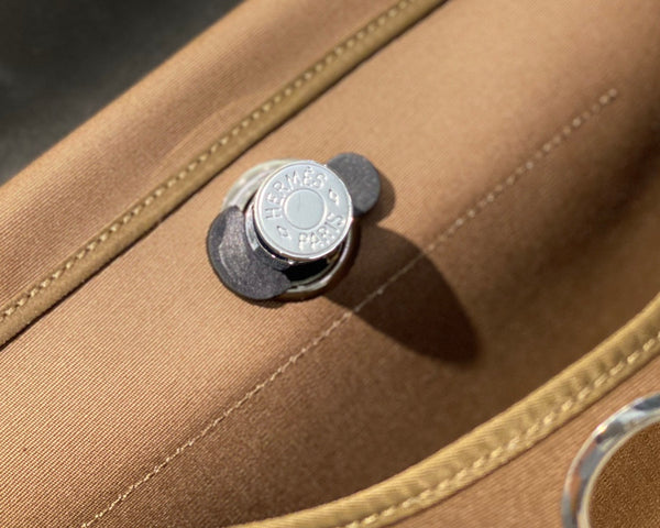 Herbag 31 Toile Brown Canvas Pelle di vacchetta nera