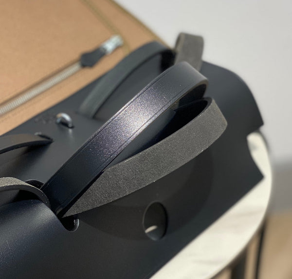 Herbag 31 Toile Brown Canvas Pelle di vacchetta nera