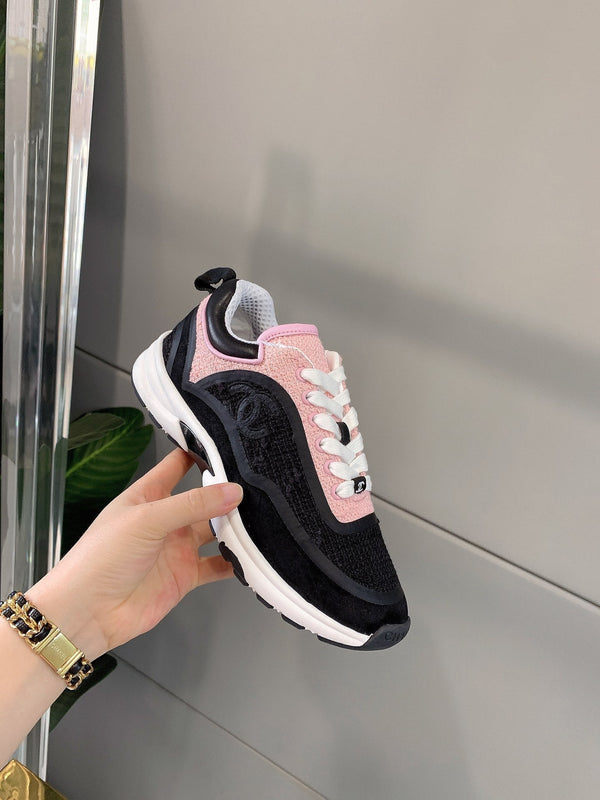 CC Sneaker In Black Mix Pink Wool 145624