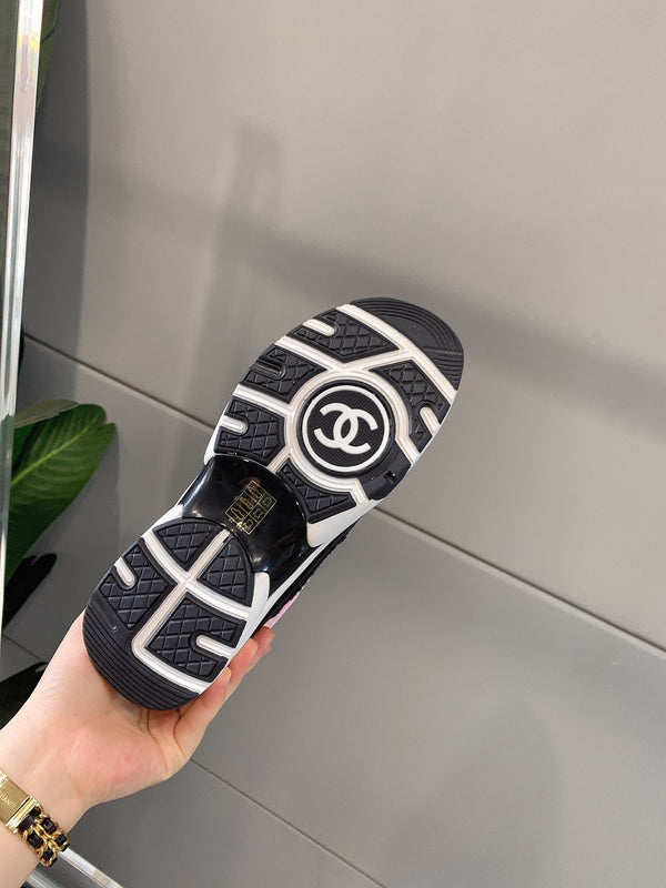 CC Sneaker In Black Mix Pink Wool 145624