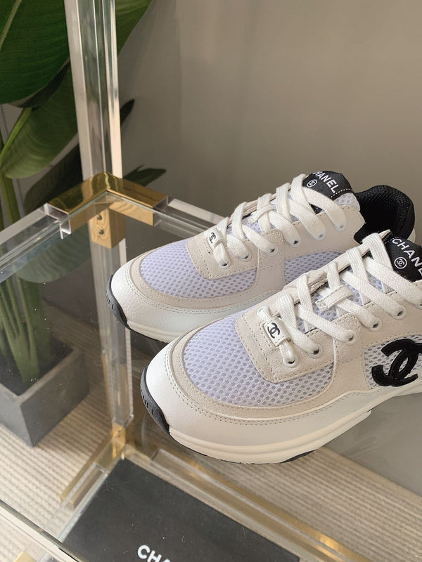 CC Sneaker In White Mesh Fabric 145612