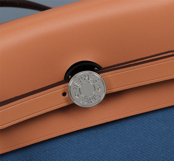 HM HERBAG ZIP 31 AEGEAN AND COPPER CANVAS