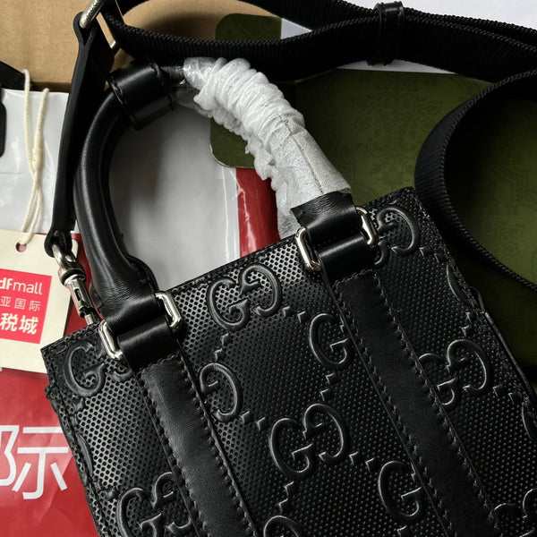 BORSA TOTE IN RILIEVO 20 IN PELLE DI VITELLO NERA