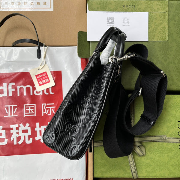 BORSA TOTE IN RILIEVO 20 IN PELLE DI VITELLO NERA