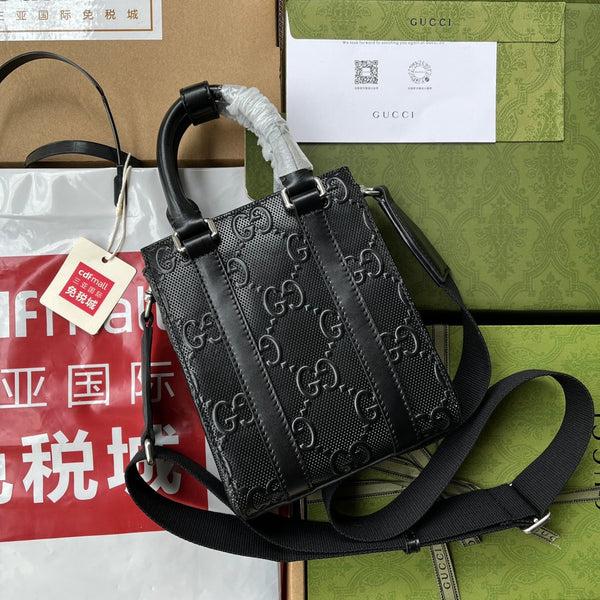 BORSA TOTE IN RILIEVO 20 IN PELLE DI VITELLO NERA