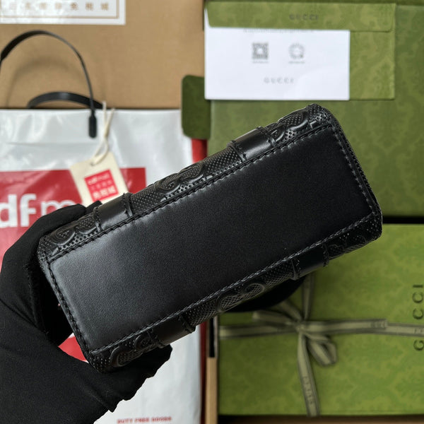 BORSA TOTE IN RILIEVO 20 IN PELLE DI VITELLO NERA