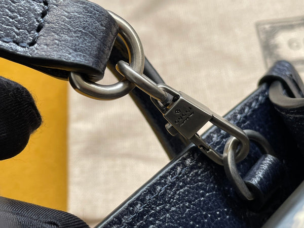 BORSA MINI TOTE 20 IN TELA BEIGE E PELLE DI VITELLO NERA