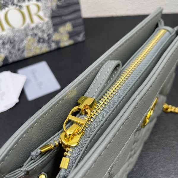 CARO POUCH 19 BAG IN GREY CALFSKIN