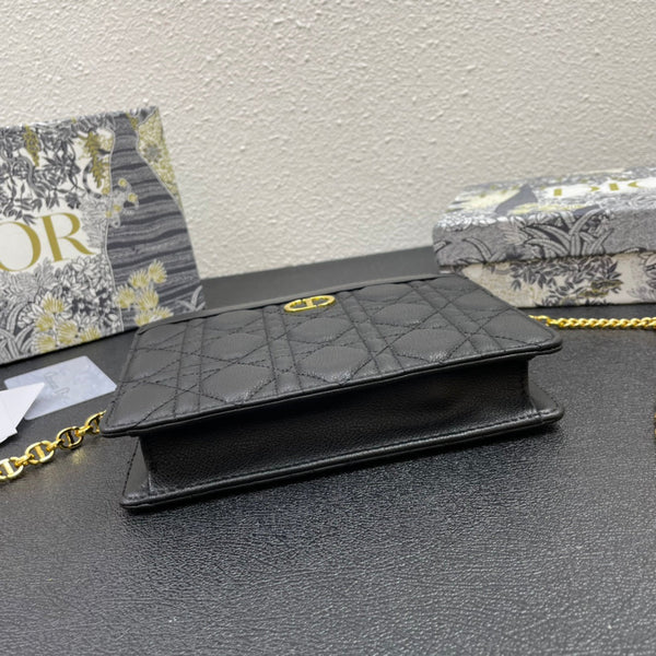 CARO POUCH 19 BAG IN BLACK CALFSKIN