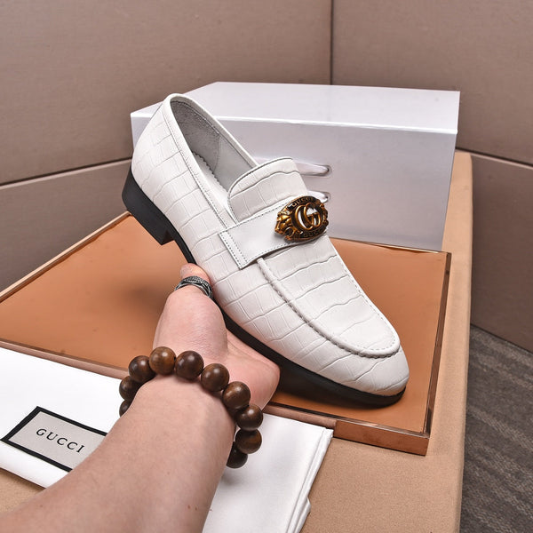 GG Men's Interlocking GG Loafer White Cowhide 498782