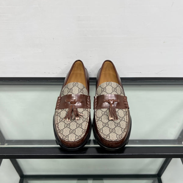 GG Men's Tassel Loafer Brown Patent Leather 559053