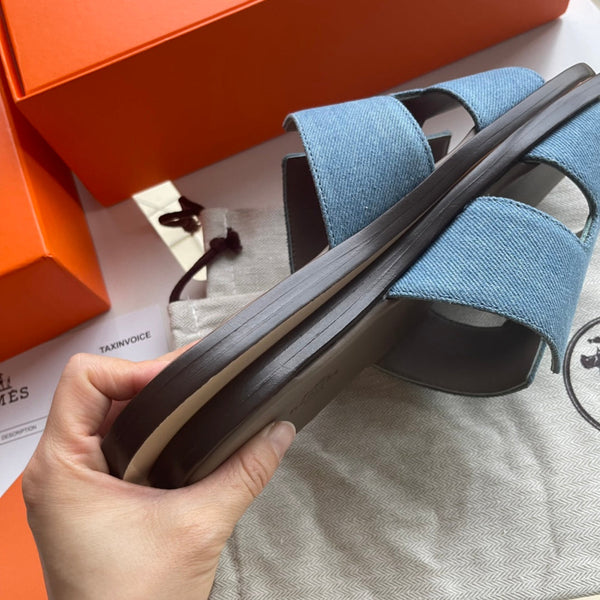 HM Men's Izmir Slide Denim Blue Sheepskin 538566