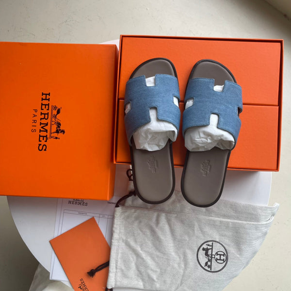 HM Men's Izmir Slide Denim Blue Sheepskin 538566