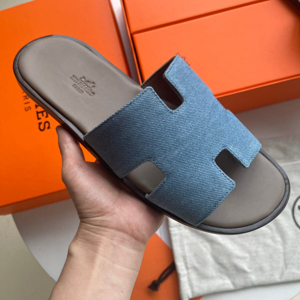 HM Men's Izmir Slide Denim Blue Sheepskin 538566