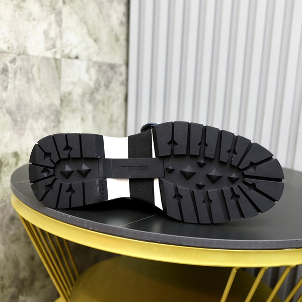 SCARPE ALLACCIATE HM DERBY IN PELLE DI VITELLO INDACO