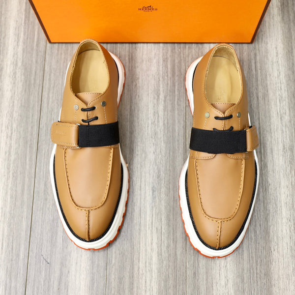 HM DERBY LACE-UP SHOES LIGHT BROWN CALFSKIN