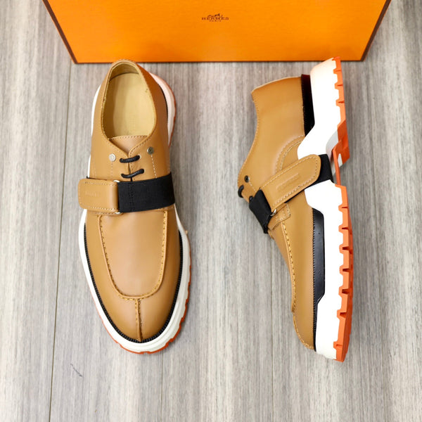 HM DERBY LACE-UP SHOES LIGHT BROWN CALFSKIN