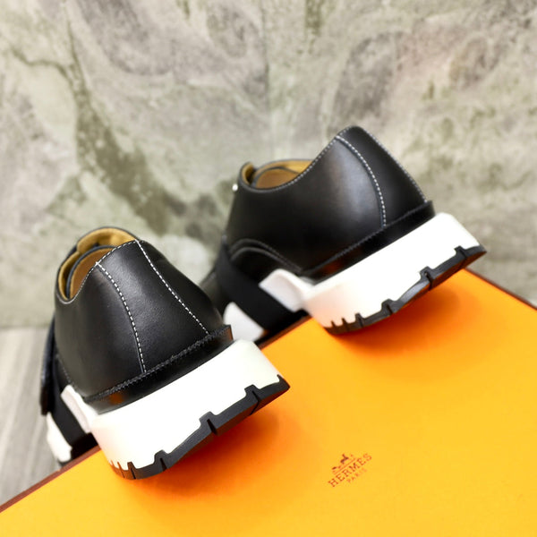 HM DERBY LACE-UP SHOES BLACK CALFSKIN