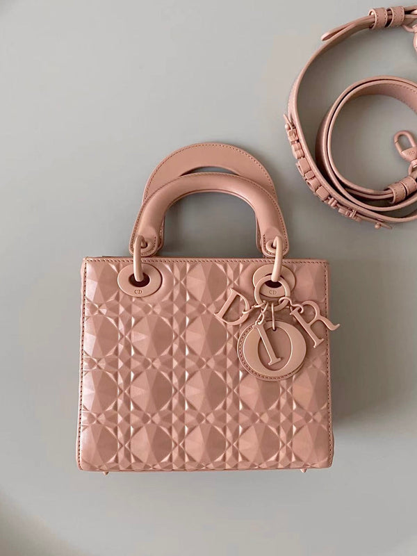 SMALL LADY 20 BLUSH ULTRAMATTE LAMBSKIN MOTIVO DIAMANTE