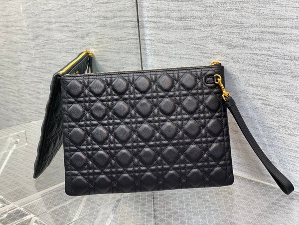 cd grande caro daily borsa in pelle di vitello nera