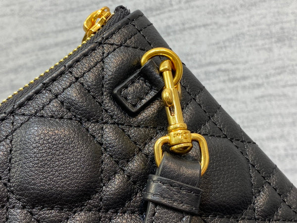 cd grande caro daily borsa in pelle di vitello nera