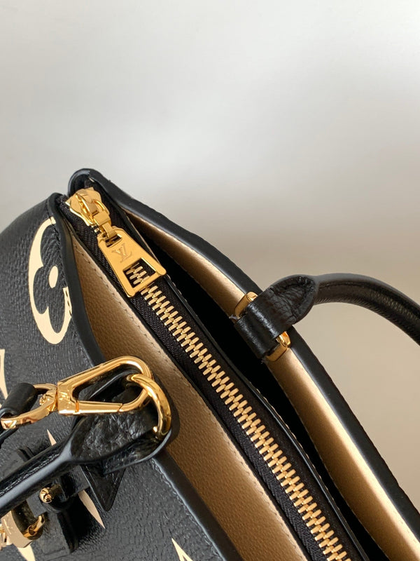 LV Petit Palais Bag Black White Cowhide 241141