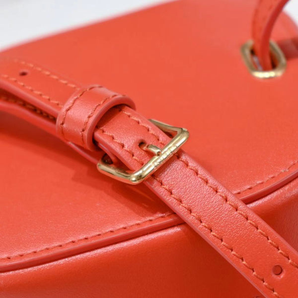 BORSA A TRACOLLA SQUARE BOX 11 IN PELLE DI VITELLO ARANCIONE FUOCO