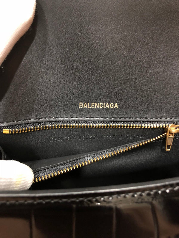 Balenciaga Hourglass bag black crocodile skin 536051