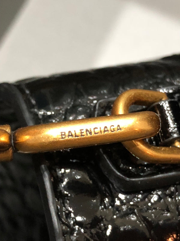 Balenciaga Hourglass bag black crocodile skin 536051