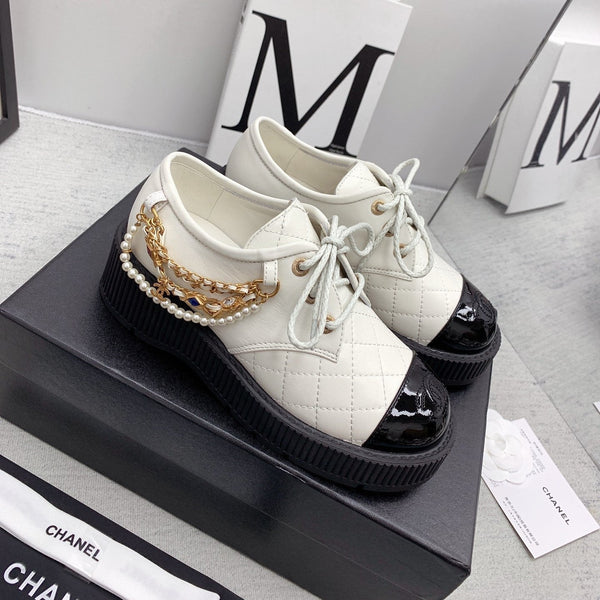 CC 26s Oxford Shoes 4cm Pearl Leather 162951