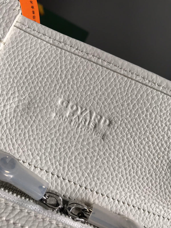 BORSA HARDY PM 40 IN TELA GOYARDINE BIANCA E RIFINITURE IN PELLE TAURILLON