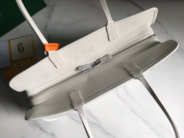 BORSA HARDY PM 40 IN TELA GOYARDINE BIANCA E RIFINITURE IN PELLE TAURILLON